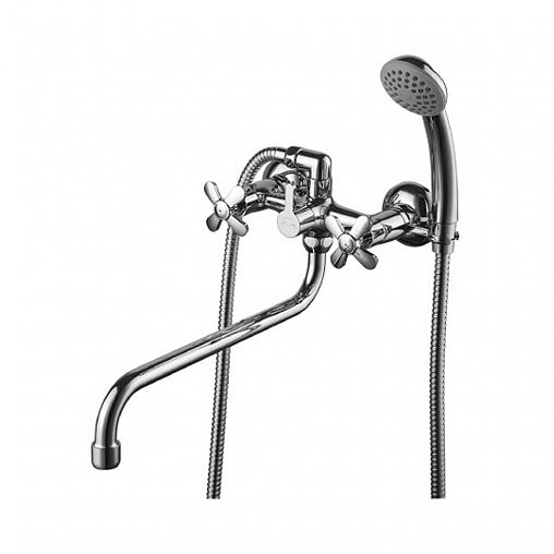 Смеситель для ванны с душем Lemark Partner LM6541C, с длинным изливом, двухвентильный, хром фото
