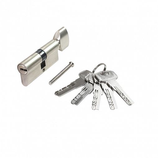 Цилиндровый механизм Стандарт Z.F.70В-5K SN, ключ/вертушка, матовый никель фото