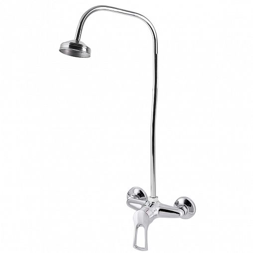 Душевая система Профсан ПСМ-510-017 (стойка, тропический душ, смеситель), однорычажный, хром фото