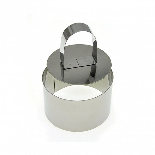 Форма кулинарная Мультидом Круг, с крышкой-прессом, нержавеющая сталь, d 8 см фото