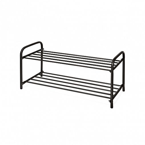 Этажерка для обуви Nika Комфорт 2, 2 полки, 79 x 33 x 36 см, черная фото