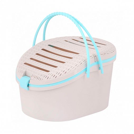 Переноска животных Альтернатива Мур-мяу, 45 x 37,5 x 41 см, светло-серая фото