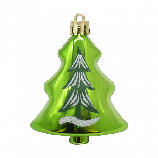 Набор елочных украшений Елочки, 8,5 x 3,5 см, 4 шт, красный/зеленый фото