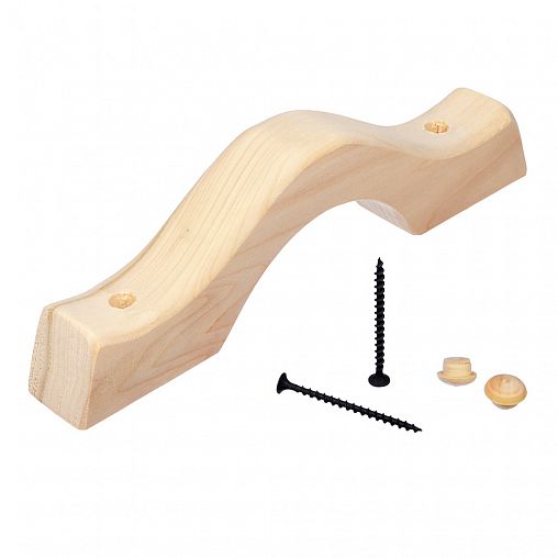 Ручка-скоба дверная с заглушками Банные штучки, 25 см, осина фото