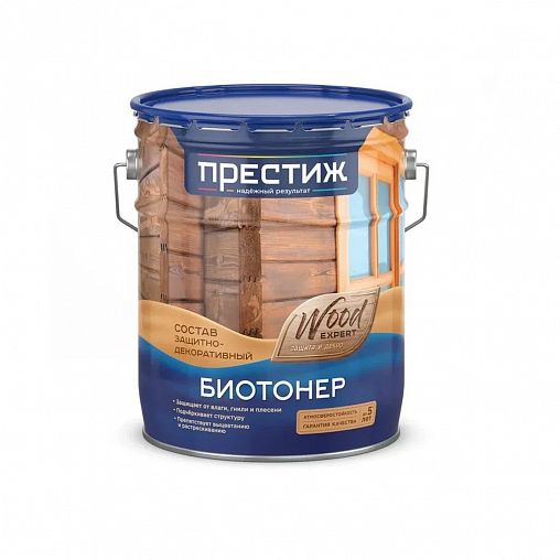 Защитно-декоративный состав Престиж Биотонер, 10 л, рябина фото