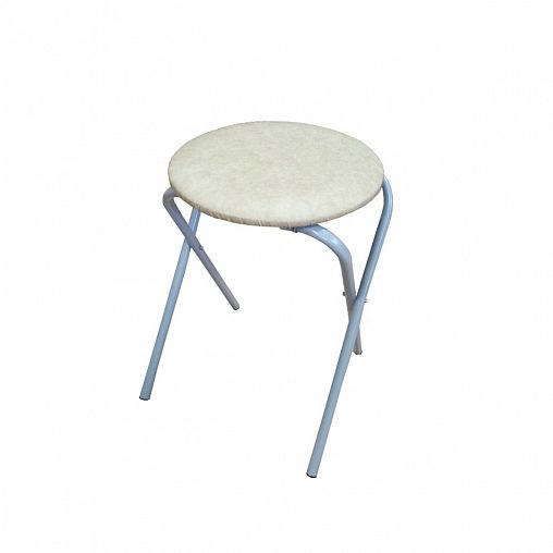 Табурет складной New Victoria, мягкое круглое сиденье, d 30 cм, бежевый фото