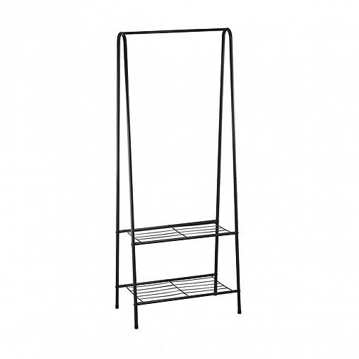 Вешалка напольная гардеробная Рыжий кот, 2 полки, 154 x 60 x 35 см, черная фото