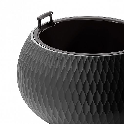 Кашпо Альтернатива Жемчужина, со вставкой, 16 л, графитовое фото