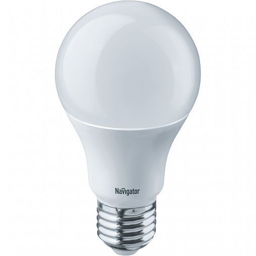 Лампа светодиодная LED Navigator Груша, E27, A55, 7 Вт, 4000 K, холодный свет фото