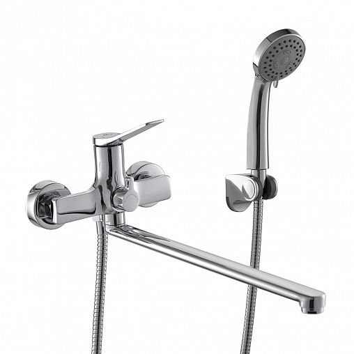 Смеситель для ванны с душем Fashun A2286, с длинным изливом, хром фото