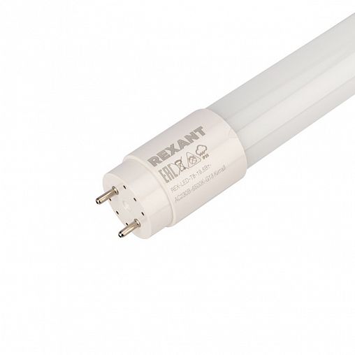 Лампа светодиодная Rexant Трубка, T8, 19,5 Вт, 1200 мм, 6500 К, G13, холодный свет фото
