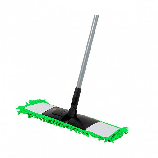Швабра для пола Рыжий кот Mop Clean Лапша, насадка микрофибра, 41 x 12 см, рукоятка 110 см фото