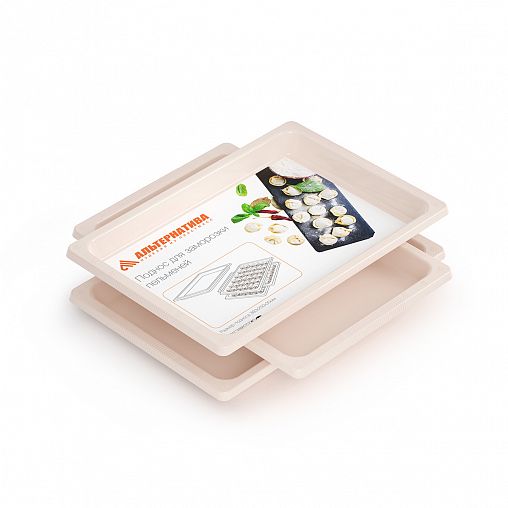 Поднос для заморозки пельменей Альтернатива, 360 x 250 x 30 мм, 3 шт, белый фото