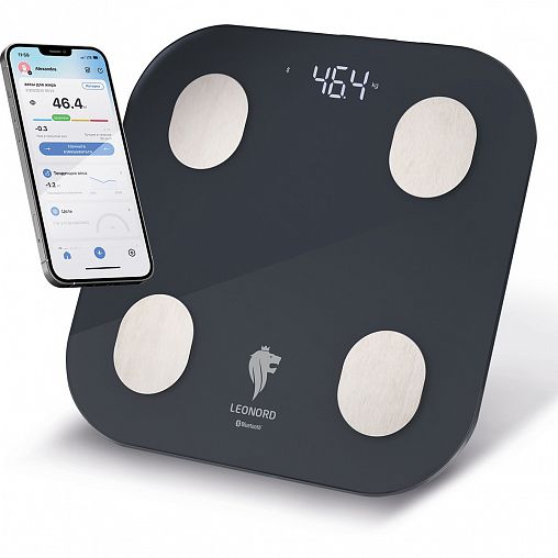 Электронные напольные весы-анализатор Leonord LE-1216, до 180 кг фото