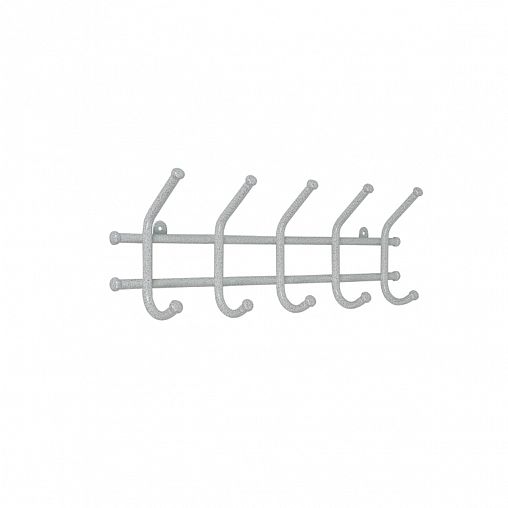 Вешалка настенная ЗМИ Норма 5, 5 крючков, 48 x 8 x 16,5 см, белое серебро фото