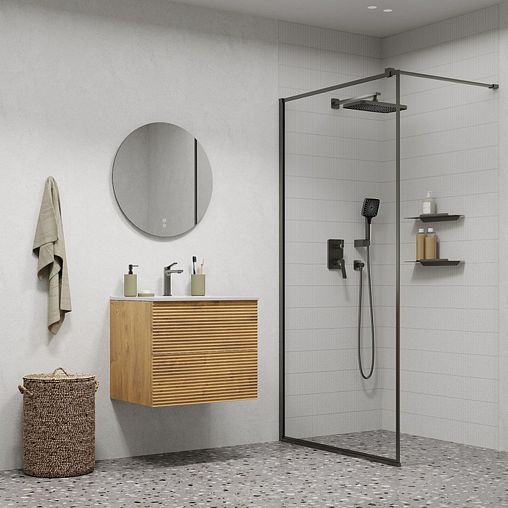 Смеситель для раковины с коротким изливом IDDIS Parker, графит фото