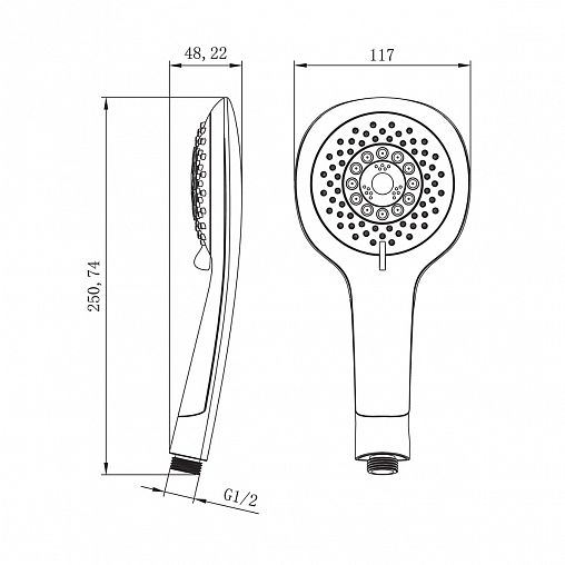 Лейка для душа Lemark LM0815C White, 5 режимов, хром фото