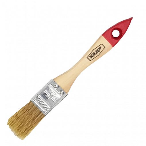 Кисть плоская Кедр №1, натуральная щетина, деревянная ручка, 25 мм фото