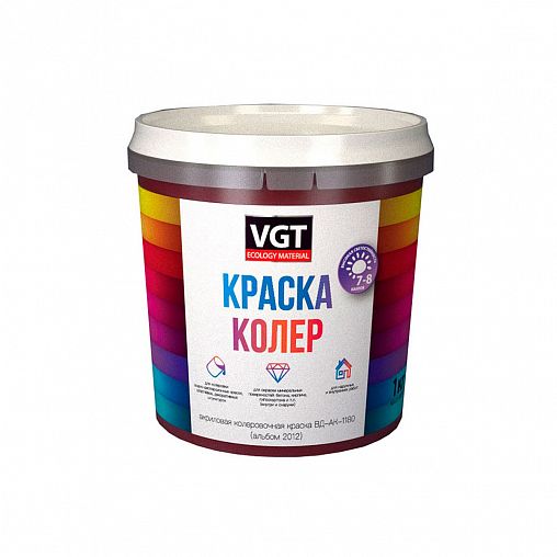 Краска колеровочная для водно-дисперсионных красок VGT ВД-АК-1180, 1 кг, бирюзовая фото