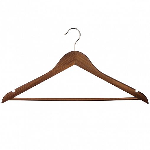 Вешалки для одежды Рыжий кот, с перекладиной, 45 x 23 x 1,2 см, коричневые, набор 5 шт фото