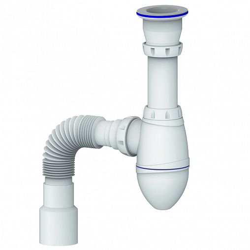 Сифон бутылочный Unicorn A220P, 1 1/2", с гофротрубой d 40 мм x 40/50 мм фото