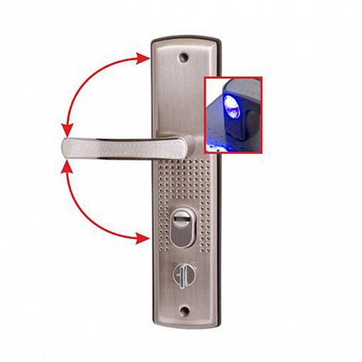 Ручка дверная на планке Аллюр РН-А222-1-R, правая, с подсветкой, матовый никель фото