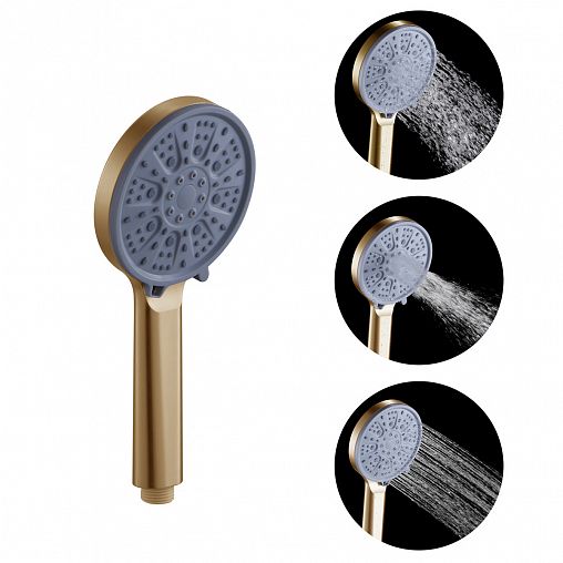 Лейка для душа Fashun A019-21, 3 режима, бронза/светло-серая фото