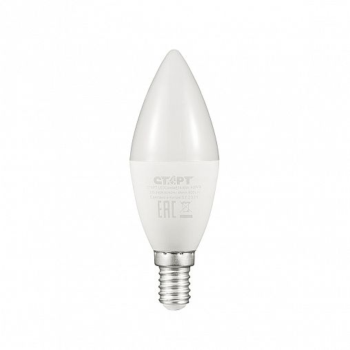 Лампа светодиодная LED Старт ECO Свеча, E14, 10 Вт, 4000 K, холодный свет фото