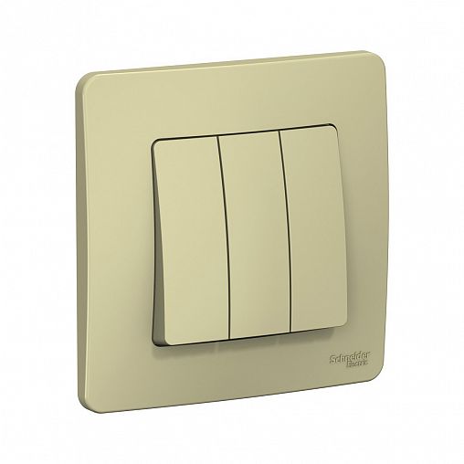 Выключатель 3-клавишный Systeme (Schneider) Electric Blanca, встраиваемый, в сборе, бежевый фото