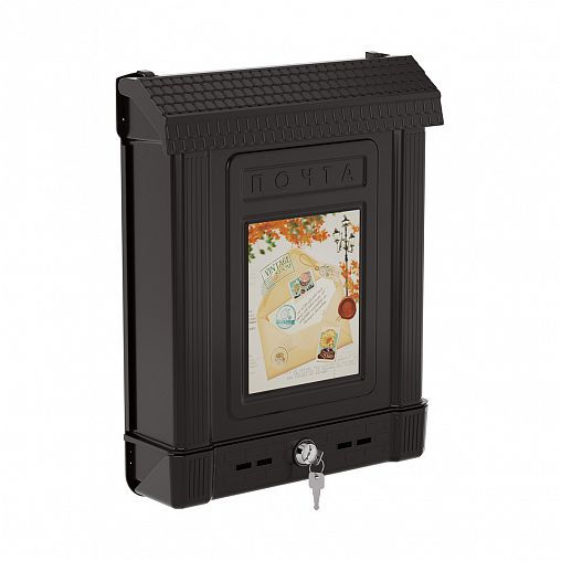 Почтовый ящик с замком Альтернатива, 38,5 x 31 x 8 см, коричневый фото