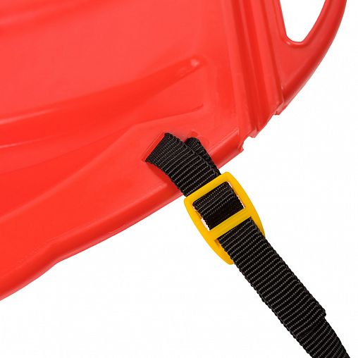 Санки-ледянки Олимпик Веселый паровозик, с ремнем, красные фото