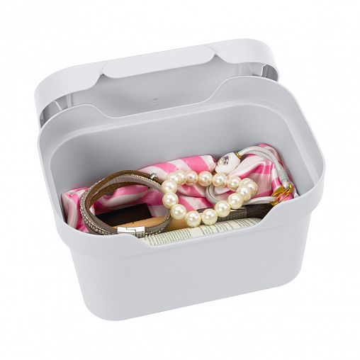 Ящик универсальный с крышкой Econova Luxe, 189 x 132 x 110 мм, 1,9 л, светло-серый фото