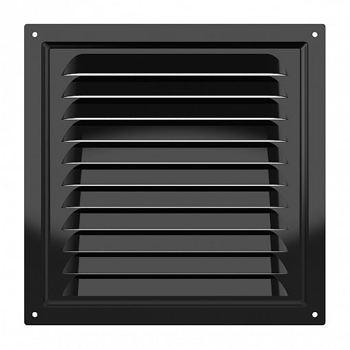 Решетка вентиляционная Era 2020МЭ Black, эмалированная сталь, 200 x 200 мм фото