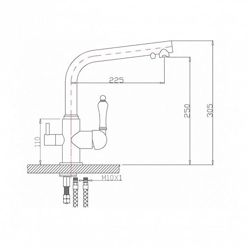 Смеситель для кухни Zorg ZR 313 YF-33, с подключением к фильтру, однорычажный, хром фото
