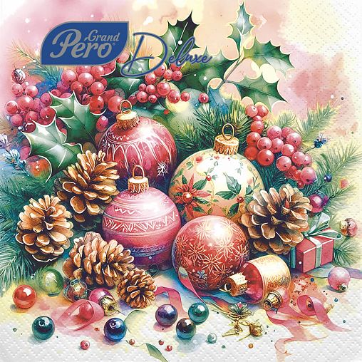 Салфетки бумажные сервировочные GrandPero Deluxe Этюд, трехслойные, 20 шт фото