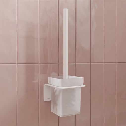 Ершик для унитаза настенный IDDIS Slide, с подставкой, белый матовый фото