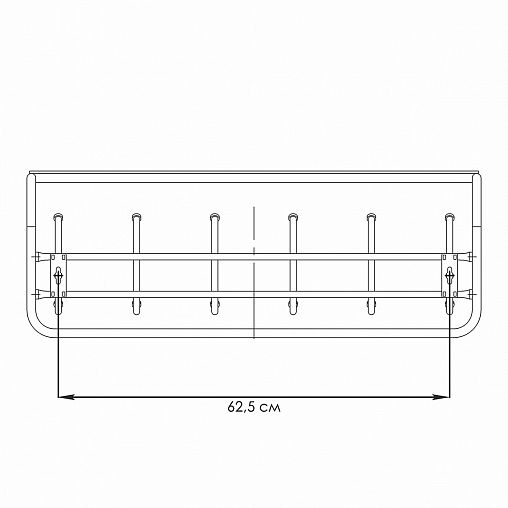 Вешалка настенная с полкой ЗМИ 80, 6 крючков, 72,5 x 22 x 26,5 см, коричневая фото