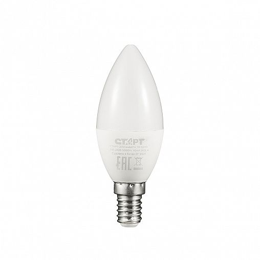 Лампа светодиодная LED Старт ECO Свеча, E14, 7 Вт, 6500 K, холодный белый свет фото