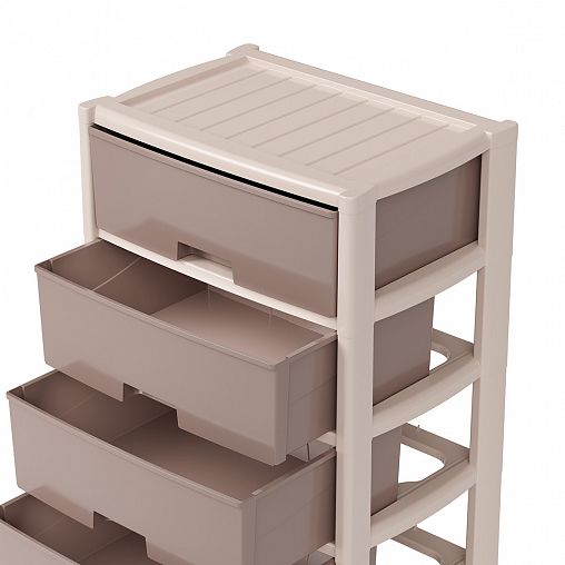 Комод четырехсекционный Альтернатива Колорит, 56 x 39 x 81 см, бежевый фото