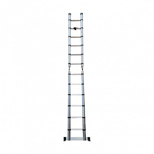 Лестница телескопическая двухсекционная Alumet DTLH 1.9, алюминиевая, 2 x 6 ступеней, 3,8 м фото