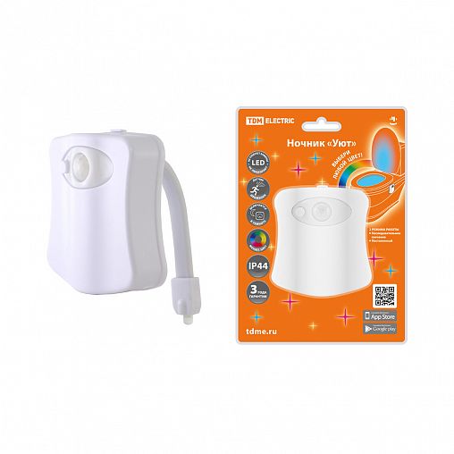 Ночник светодиодный TDM Electric Уют, с датчиком движения, 0,5 Вт, свечение RGB, IP20 фото