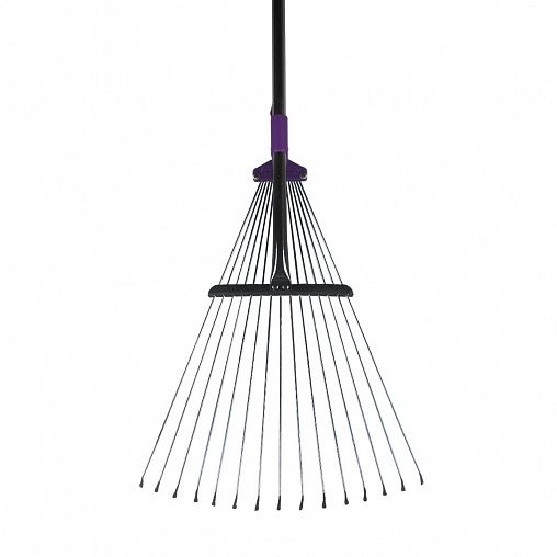 Грабли веерные Don Gazon, проволочные, регулируемые, с металлической ручкой 120-154 см фото