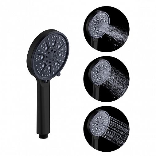 Лейка для душа Fashun A019-7, 3 режима, черная фото