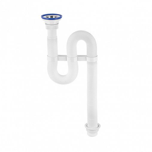 Сифон гофрированный VIRPlast Vir, с хомутом, с нержавеющей чашкой, 1 1/4" x 50/40 мм, 900 мм фото