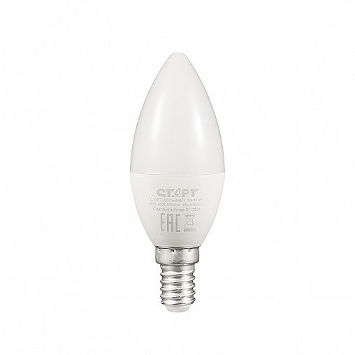 Лампа светодиодная LED Старт ECO Свеча, E14, 7 Вт, 4000 K, холодный свет фото