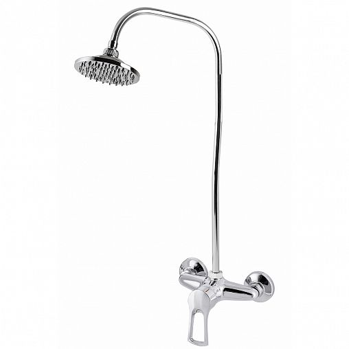 Душевая система Профсан ПСМ-514-017 (стойка, тропический душ, смеситель), однорычажный, хром фото