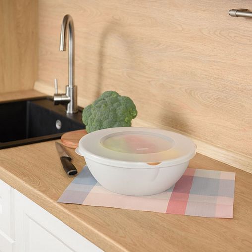 Набор пластиковых салатников Plast Team Helsinki, с крышками, 3 шт (1 л, 2 л, 3 л), пепельный жемчуг фото