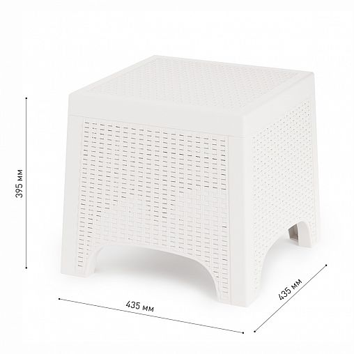 Стол садовый Альтернатива Ротанг Лайт, 43,5 x 43,5 x 39,5 см, белый фото