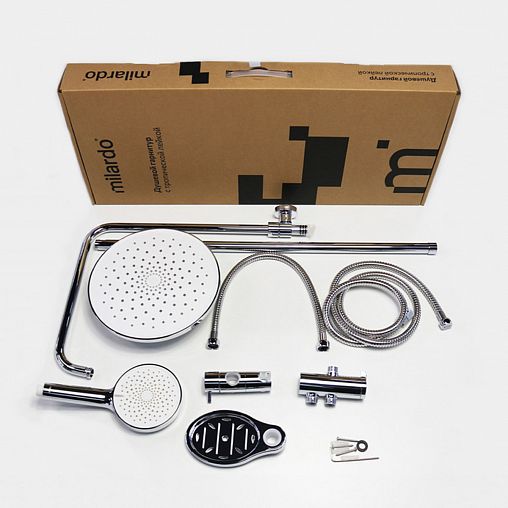 Душевой комплект с тропическим душем Milardo Ideal Spa ILSSB3FM76, хром фото