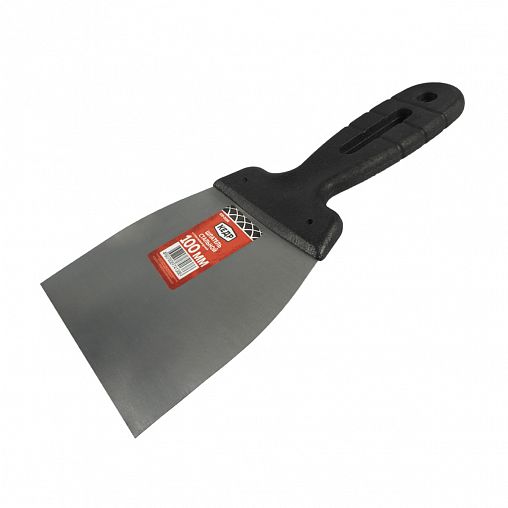 Шпатель Кедр, стальной, пластиковая ручка, 100 мм фото